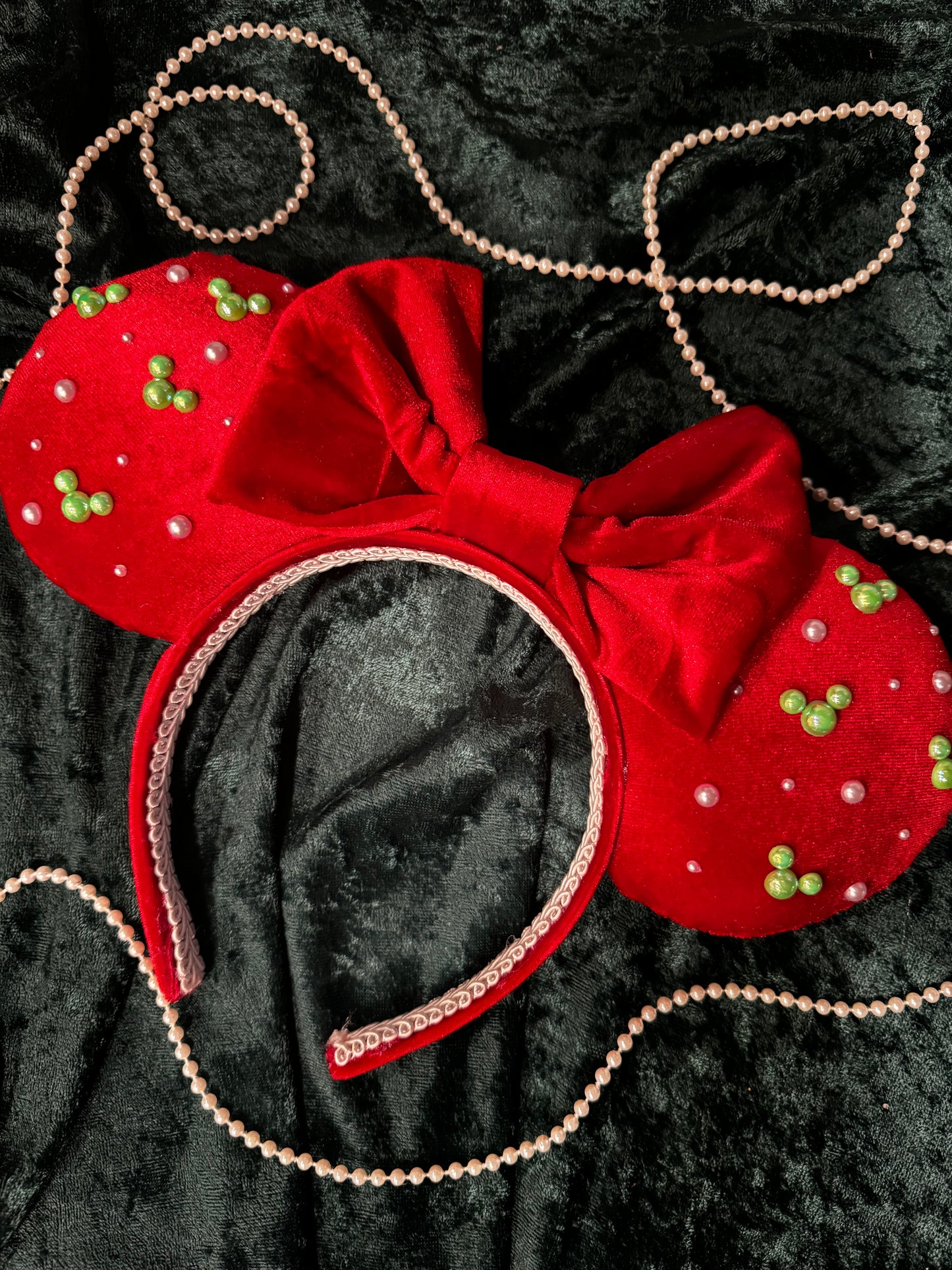 Christmas Mickey pearl ears